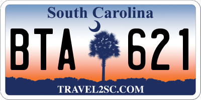 SC license plate BTA621