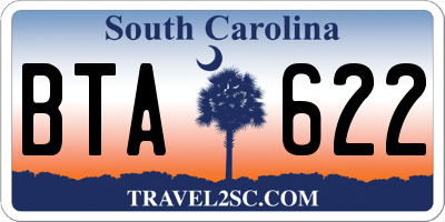 SC license plate BTA622