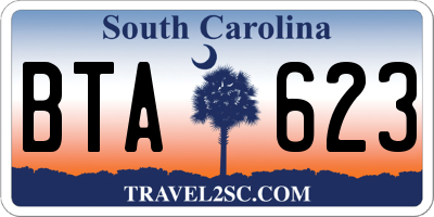 SC license plate BTA623