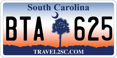 SC license plate BTA625