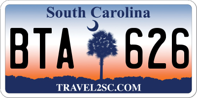 SC license plate BTA626