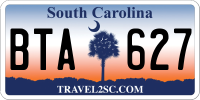 SC license plate BTA627