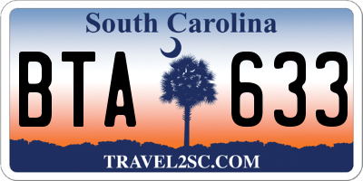 SC license plate BTA633