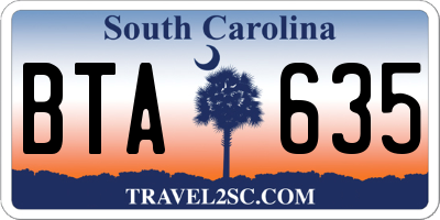 SC license plate BTA635