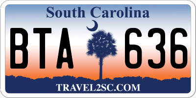 SC license plate BTA636