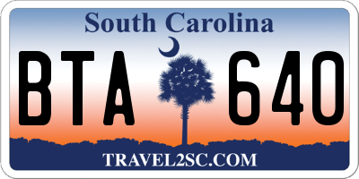 SC license plate BTA640