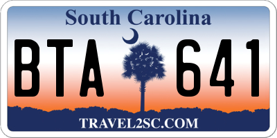 SC license plate BTA641