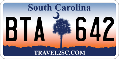 SC license plate BTA642