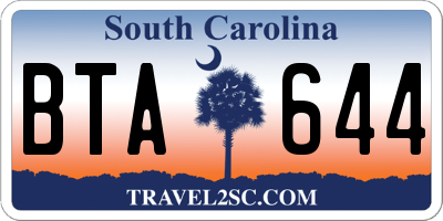 SC license plate BTA644