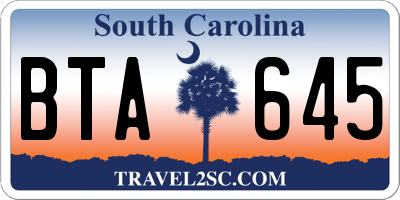 SC license plate BTA645