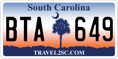 SC license plate BTA649