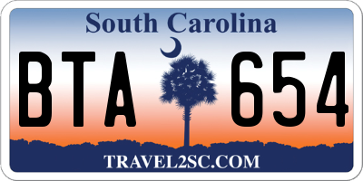 SC license plate BTA654