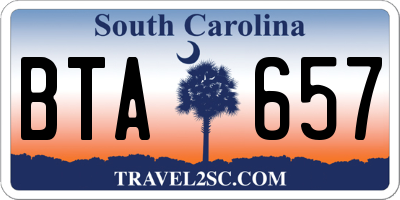 SC license plate BTA657