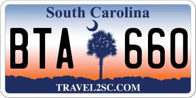 SC license plate BTA660