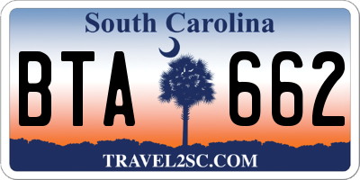 SC license plate BTA662