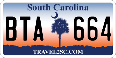 SC license plate BTA664