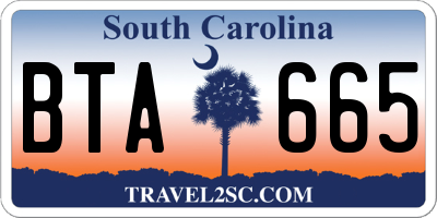 SC license plate BTA665