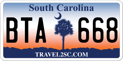 SC license plate BTA668