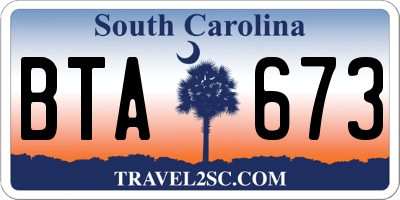 SC license plate BTA673