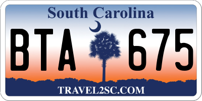SC license plate BTA675