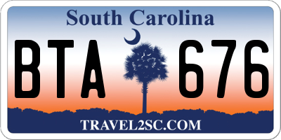 SC license plate BTA676