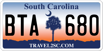 SC license plate BTA680