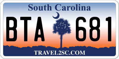 SC license plate BTA681