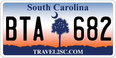 SC license plate BTA682