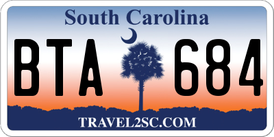 SC license plate BTA684