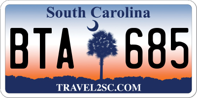 SC license plate BTA685