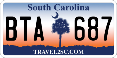 SC license plate BTA687