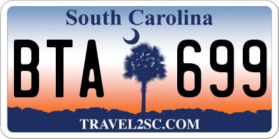 SC license plate BTA699