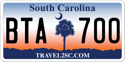 SC license plate BTA700