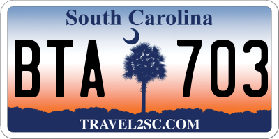 SC license plate BTA703