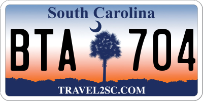SC license plate BTA704