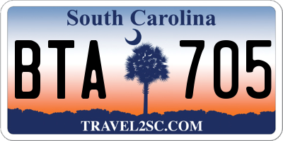 SC license plate BTA705