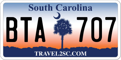 SC license plate BTA707