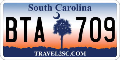 SC license plate BTA709