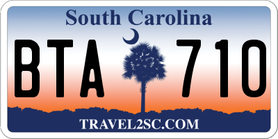 SC license plate BTA710