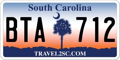 SC license plate BTA712