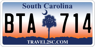 SC license plate BTA714