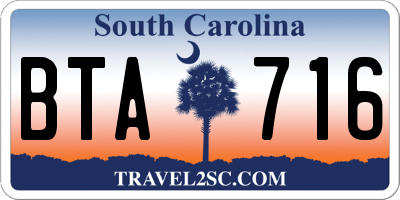 SC license plate BTA716