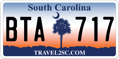 SC license plate BTA717