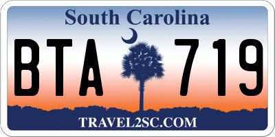 SC license plate BTA719