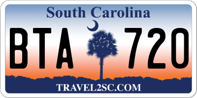 SC license plate BTA720