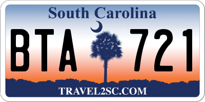 SC license plate BTA721