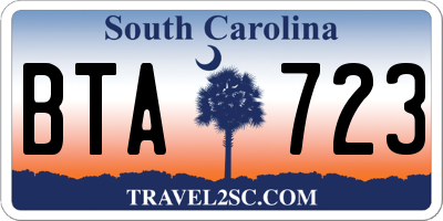 SC license plate BTA723
