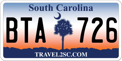 SC license plate BTA726