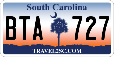 SC license plate BTA727