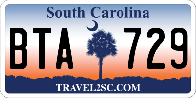 SC license plate BTA729